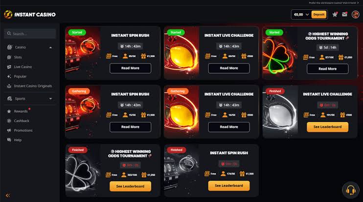 Instant Casino live casino screenshot